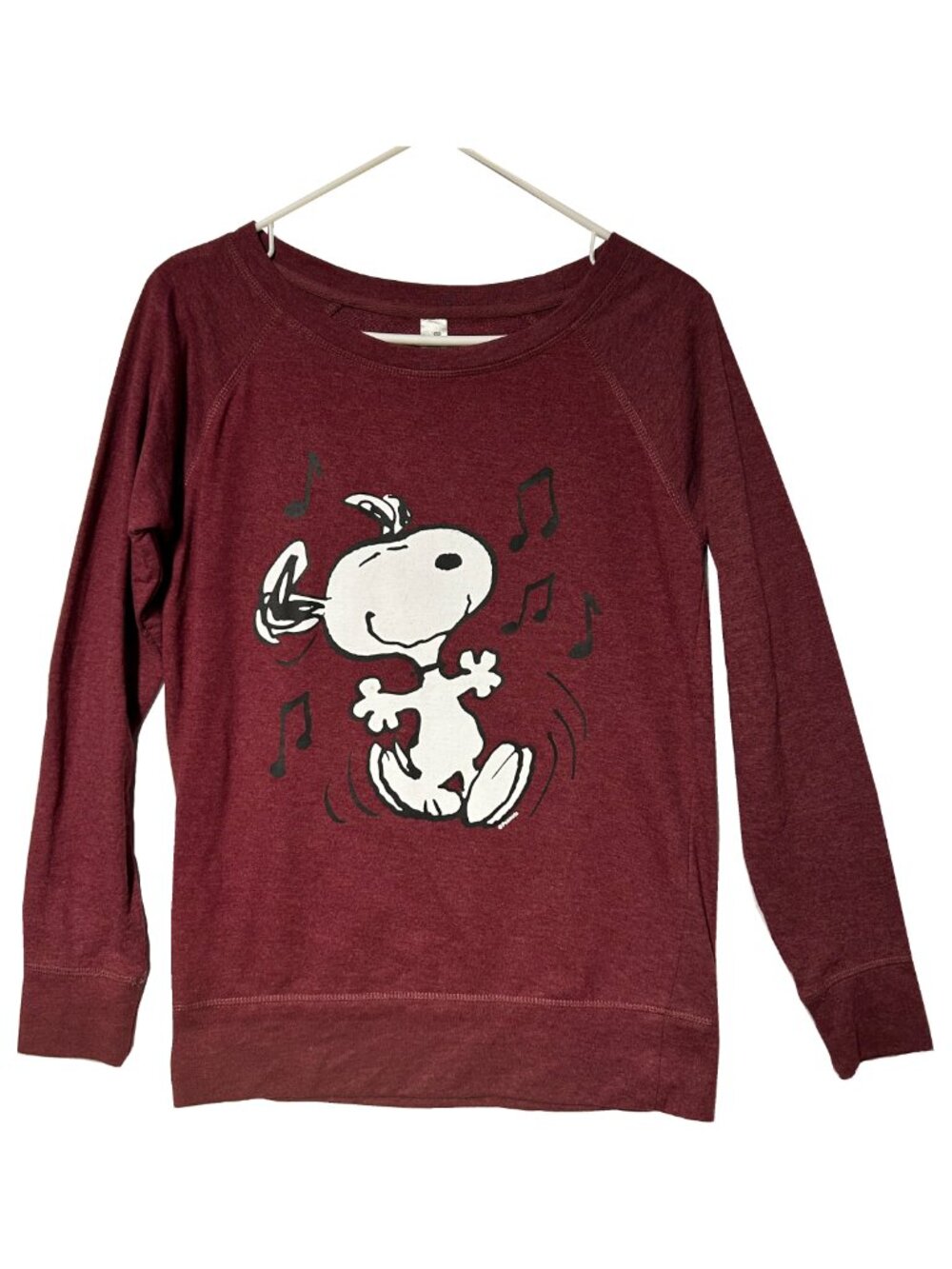 Women's Snoopy Maroon Long-Sleeve Sweatshirt